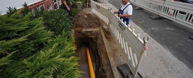 Déplacer le tuyau de gaz vers le site