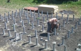 Fondation de tuyaux en amiante-ciment