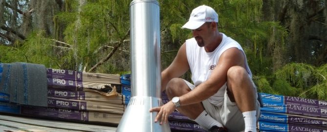 Installation de cheminée en acier inoxydable